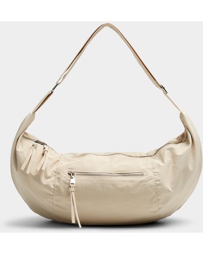 Le 31 Large Crinkled Belt Bag - Natural