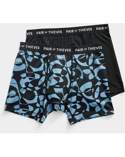 Pair of Thieves Solid And Abstract Pattern Boxer Briefs 2 - Blue