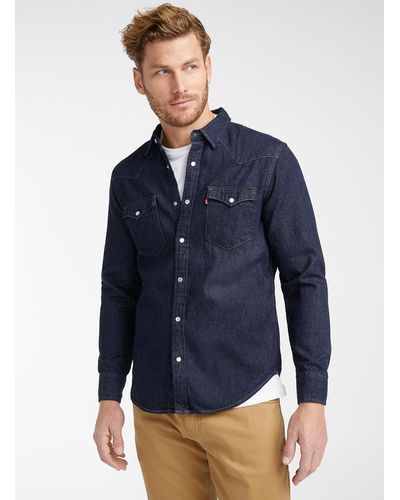 Levi s Western Denim Shirt Modern Fit in Blue for Men Lyst