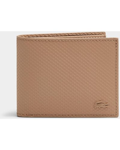Lacoste Textured Cream Leather Wallet - Natural