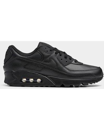 Nike Monochrome Leather Air Max 90 Sneakers Men - Black