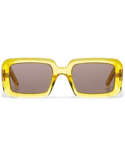 Saint Laurent Transparent Yellow Square Sunglasses