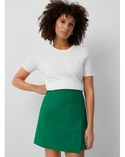 Contemporaine Stretch Crossover Miniskirt - Green