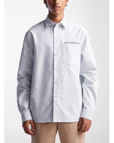 JW Anderson Embroidered Signature Oxford Shirt - White