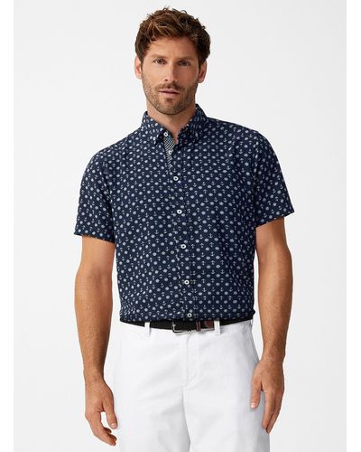 Report Collection Soft Nautical Pattern Shirt - Blue