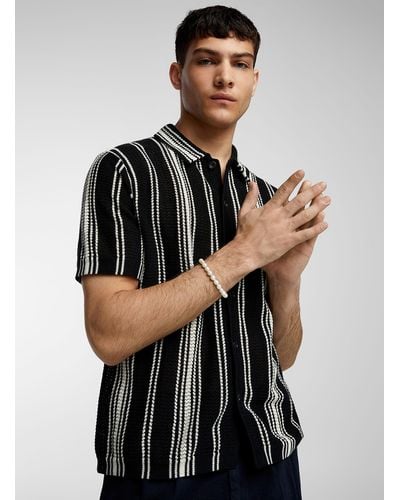 Le 31 Pointelle Knit Shirt - Black