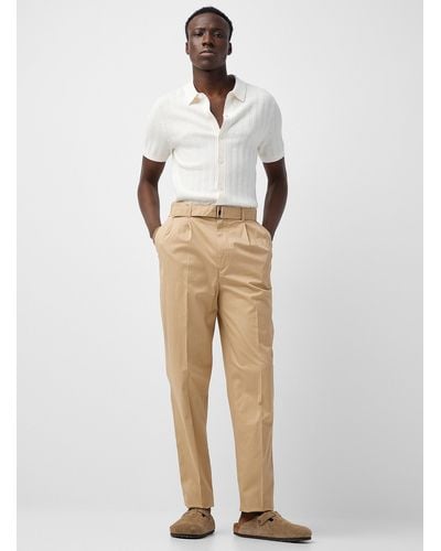 Michael Kors Belted Chinos Slim Fit - Natural
