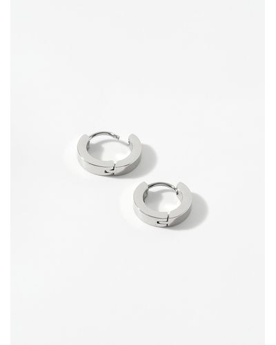Le 31 Small Thick Metallic Hoops - White