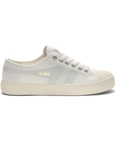 Gola Coaster White And Golden Retro Sneakers Women