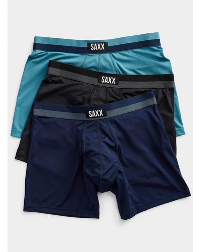 Saxx Underwear Co. Lined Waist Boxer Briefs Sport Mesh - Blue