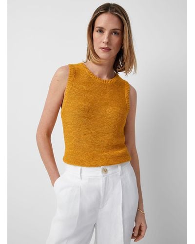 Contemporaine Ribbon Knit Sweater Vest - Yellow