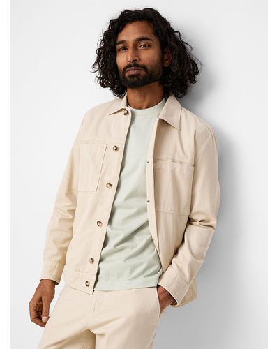 Marc O' Polo Beige Organic Cotton And Linen Twill Jacket - Natural