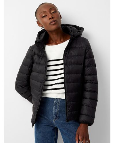 Contemporaine Packable Hooded Puffer Jacket - Blue