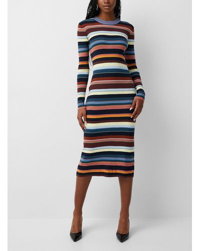 PS by Paul Smith Striped Sweater Dress - Red