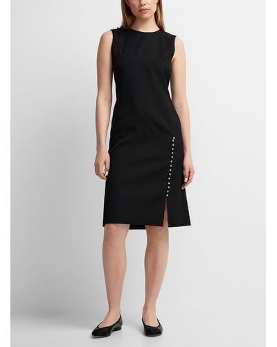 Lanvin Pure Wool Button Slit Dress - Black