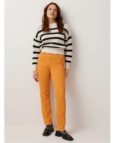 Contemporaine Stylish Color Stretch Straight Jean - Orange