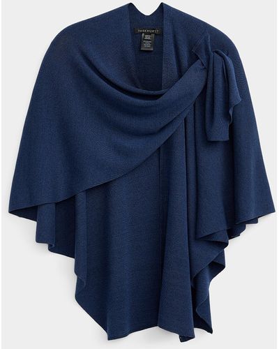 Parkhurst Finely Knit Draped Shawl - Blue