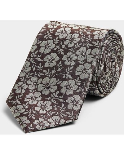 Le 31 Sumptuous Floral Tie - Gray