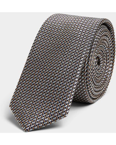 Le 31 Optical Jacquard Skinny Tie - Gray