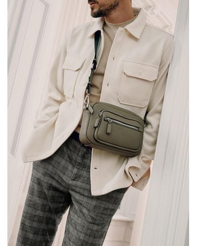 Le 31 Grained Leather Rectangular Shoulder Bag - Gray