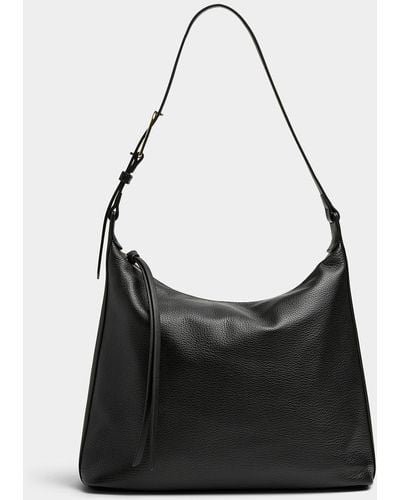 Dolce Vita Hana Pebbled Leather Minimalist Hobo Bag - Black