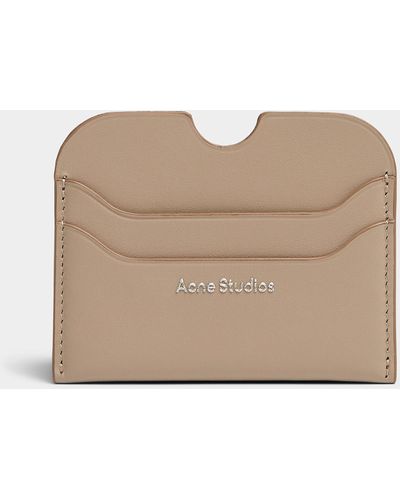 Acne Studios Embossed Signature Plain Leather Card Case - Natural