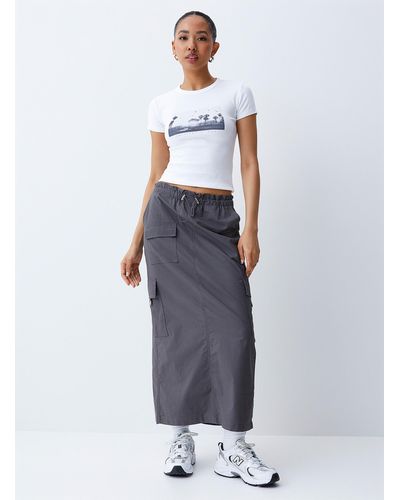 ONLY Cargo Ripstop Fabric Skirt - White