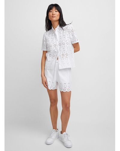 Icône Organic Cotton Broderie Anglaise Short - White