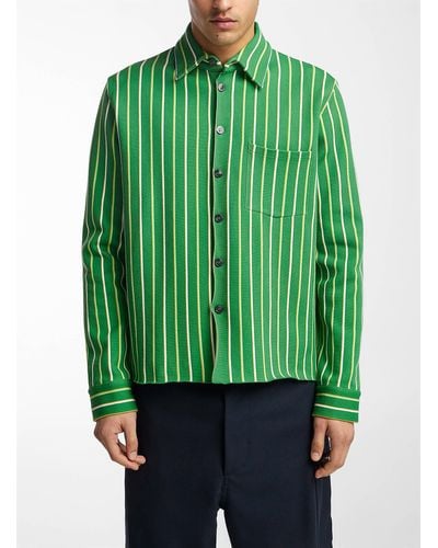 Marni Techno Knit Striped Shirt - Green