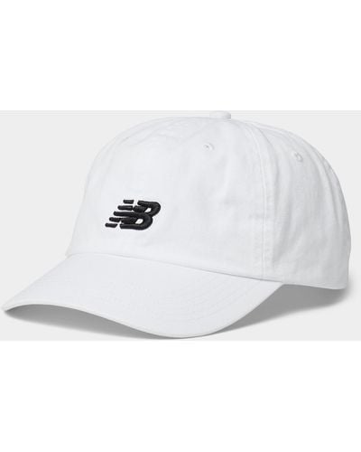 New Balance Embroidered Contrast Logo Baseball Cap - White