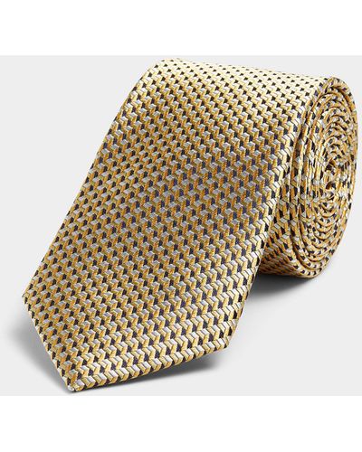 Le 31 Graphic Mosaic Satiny Tie - Natural