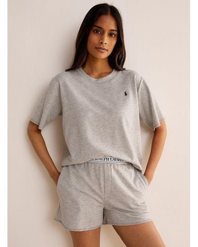 Polo Ralph Lauren Embroidered Logo Pyjama Set - Grey