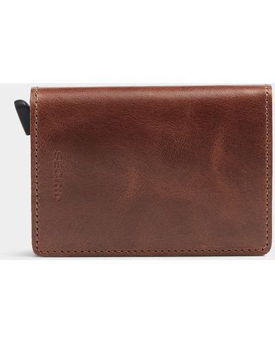 Secrid Vintage Leather Mini Wallet - Brown