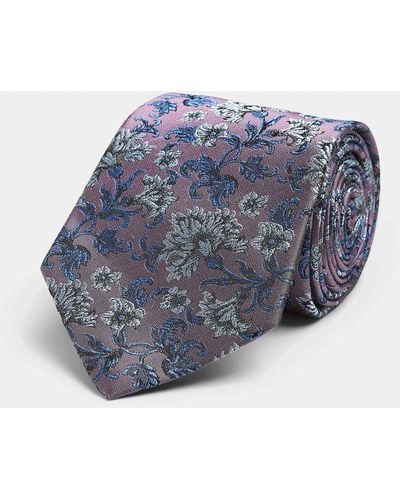 Le 31 Baroque Flower Tie - Blue