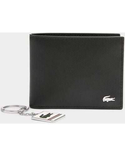 Lacoste Croc Wallet And Keychain Set - Black