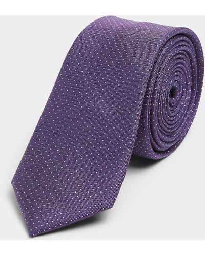 Le 31 Contrast Pin Dot Tie - Purple