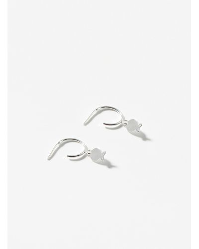 Clio Blue Silver Fish Earrings - Natural