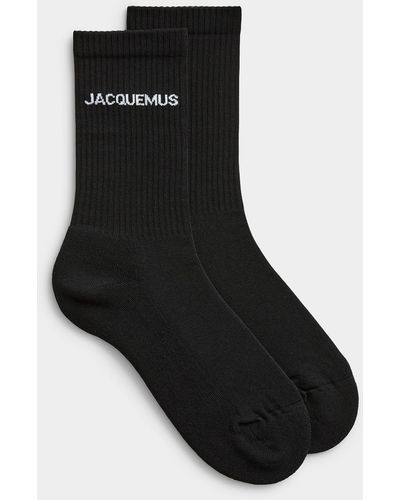 Jacquemus Signature Ribbed Socks - Black