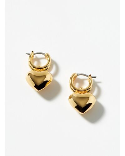Jenny Bird Domed Heart Earrings - Metallic