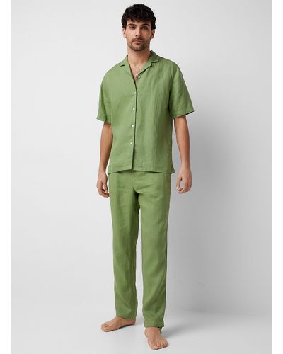 Le 31 Organic Linen Lounge Pant - Green
