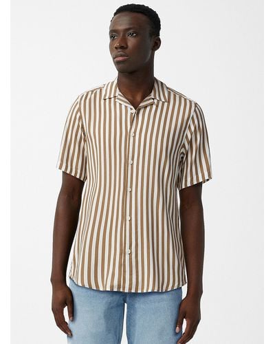 Only & Sons Seaside Stripe Camp Shirt Comfort Fit - Natural