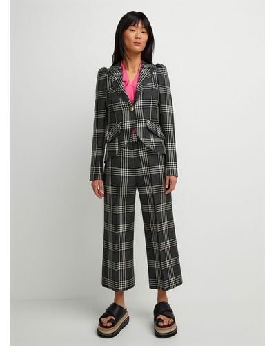 Smythe Checkered Pure Wool Pant - Gray