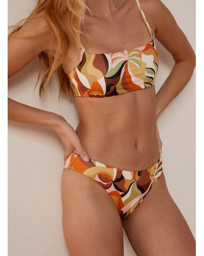 Billabong Paradise Pattern Slim Bikini Bottom Reversible Design - Brown