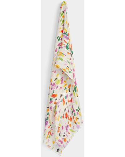 Fraas Colourful Fleck Lightweight Scarf - White