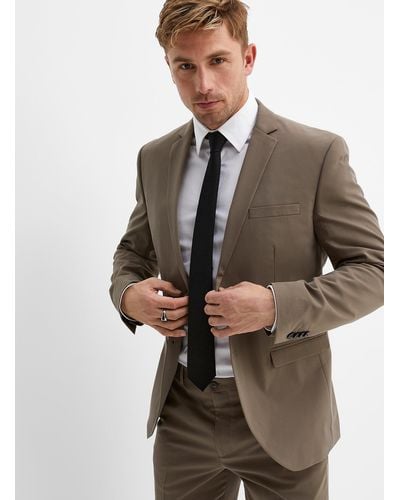 Jack & Jones Solid Structured Twill Suit Slim Fit - Grey