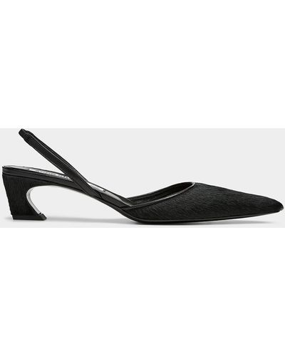 Acne Studios Hairy Leather Slingbacks Women - Black