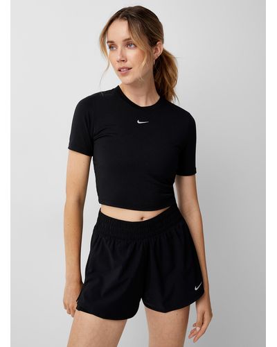 Nike Fitted Cropped Logo Tee - Black