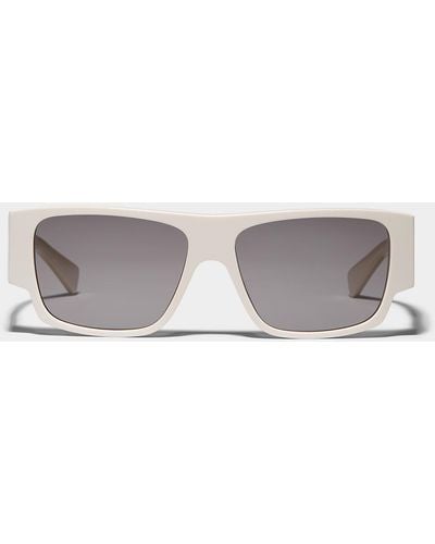 Bottega Veneta Opaque Acetate Rectangular Sunglasses - Grey