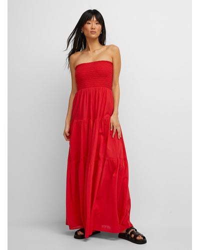 Icône Smocked Bust Tiered Maxi Dress