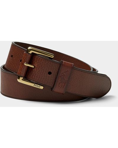 Polo Ralph Lauren Textured Leather Belt - Brown